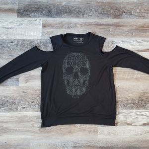 HARD ROCK ladies L cold shoulder tee